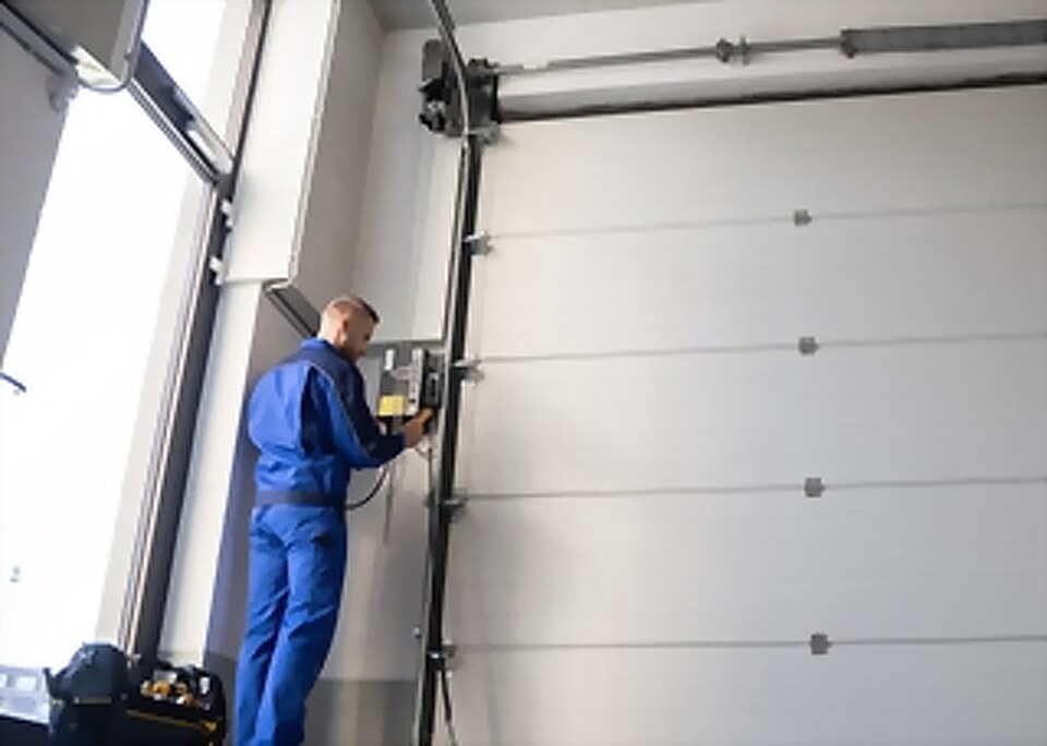 New garage door installation on a home